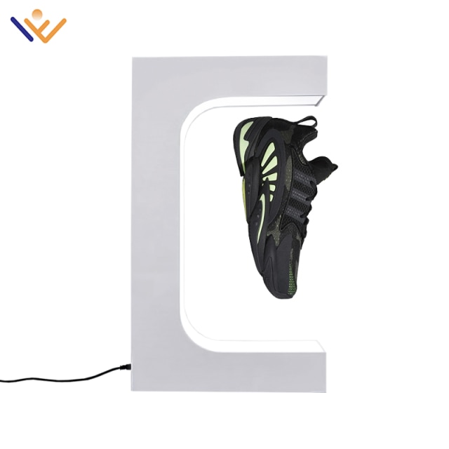 White Magnetic Levitation Single Shoe Display