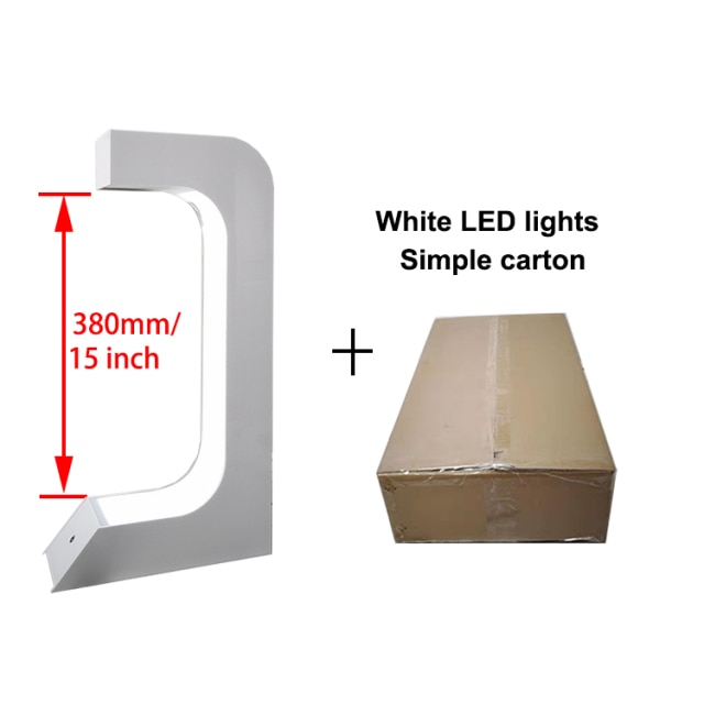 White 15 Inches Single Shoe Display with White LED Light and Simple Packing