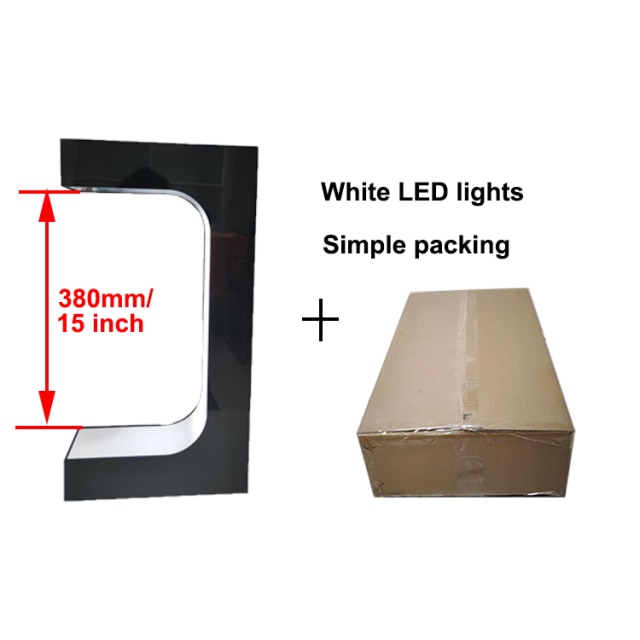 Black 15 Inches Single Shoe Display with White LED Light and Simple Packing